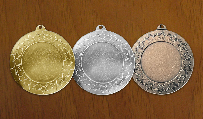 medal 80 mm na wklejkę 50 mm - brązowy puchary statuetki medale