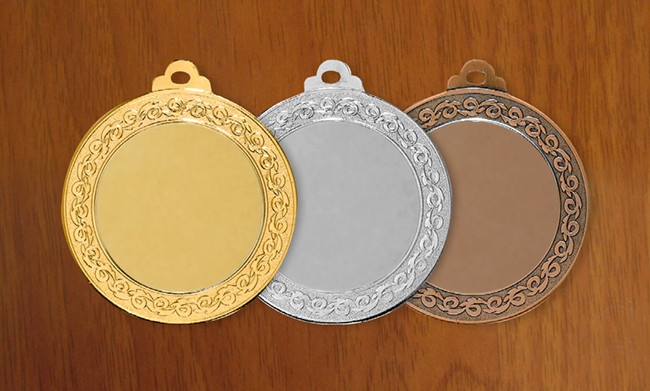 medal 70mm na wklejkę 50mm, brązowy puchary statuetki medale